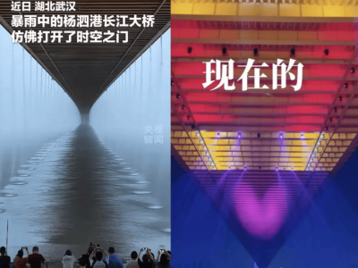 武汉中式审美大桥被改成艳俗KTV还收费？国内景点的夜店风灯光秀看得打工人眼前一黑